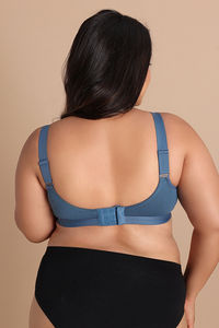 Zivame True Curv Double Layered Non Wired Full Coverage Super Support Bra - Real Teal — thumbnail 4